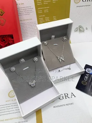VVS Moissanite Diamond Female Necklace and Earrings Combo Set