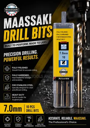 Maassaki 7.0mm Cobalt Drill Bits (10pcs)