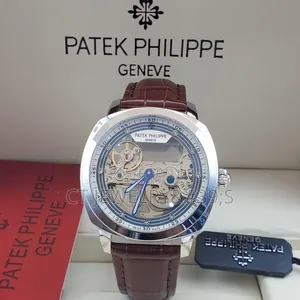 Original Patek Philippe Luxury Chronograph Skeleton Dial Wristwatch