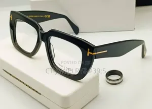 Luxury Glasses Thick Square Frame,Gold Detail, Premium Fashion Eyewear