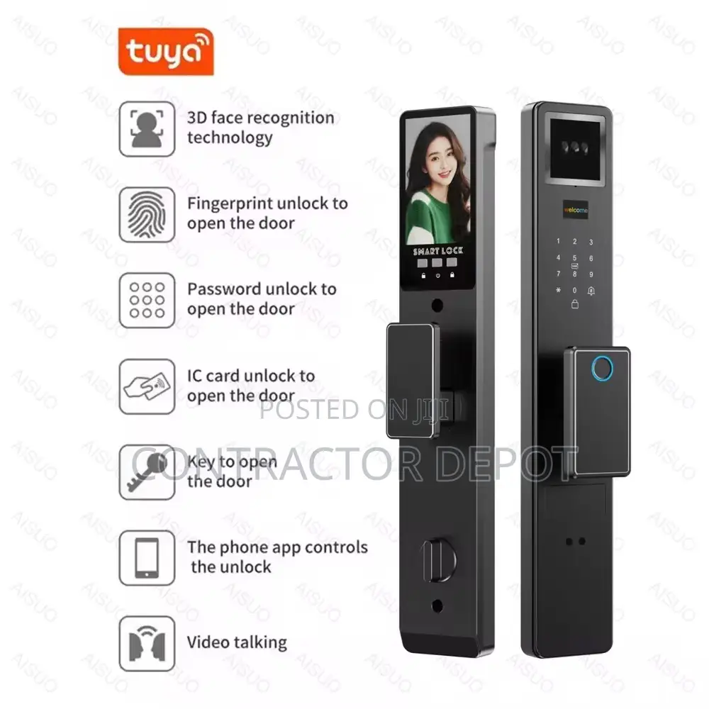 Tuya App Wifi 3d Face Digital Smart Lock Fingerprint Password Code