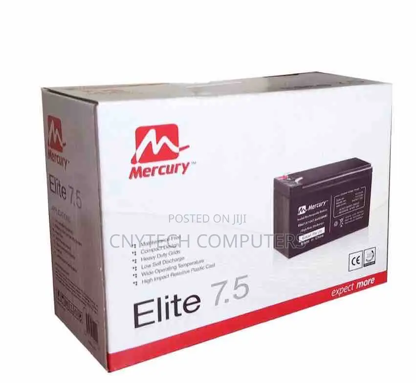 Mercury Elite 7.5ah 12v Ups Replacement Battery