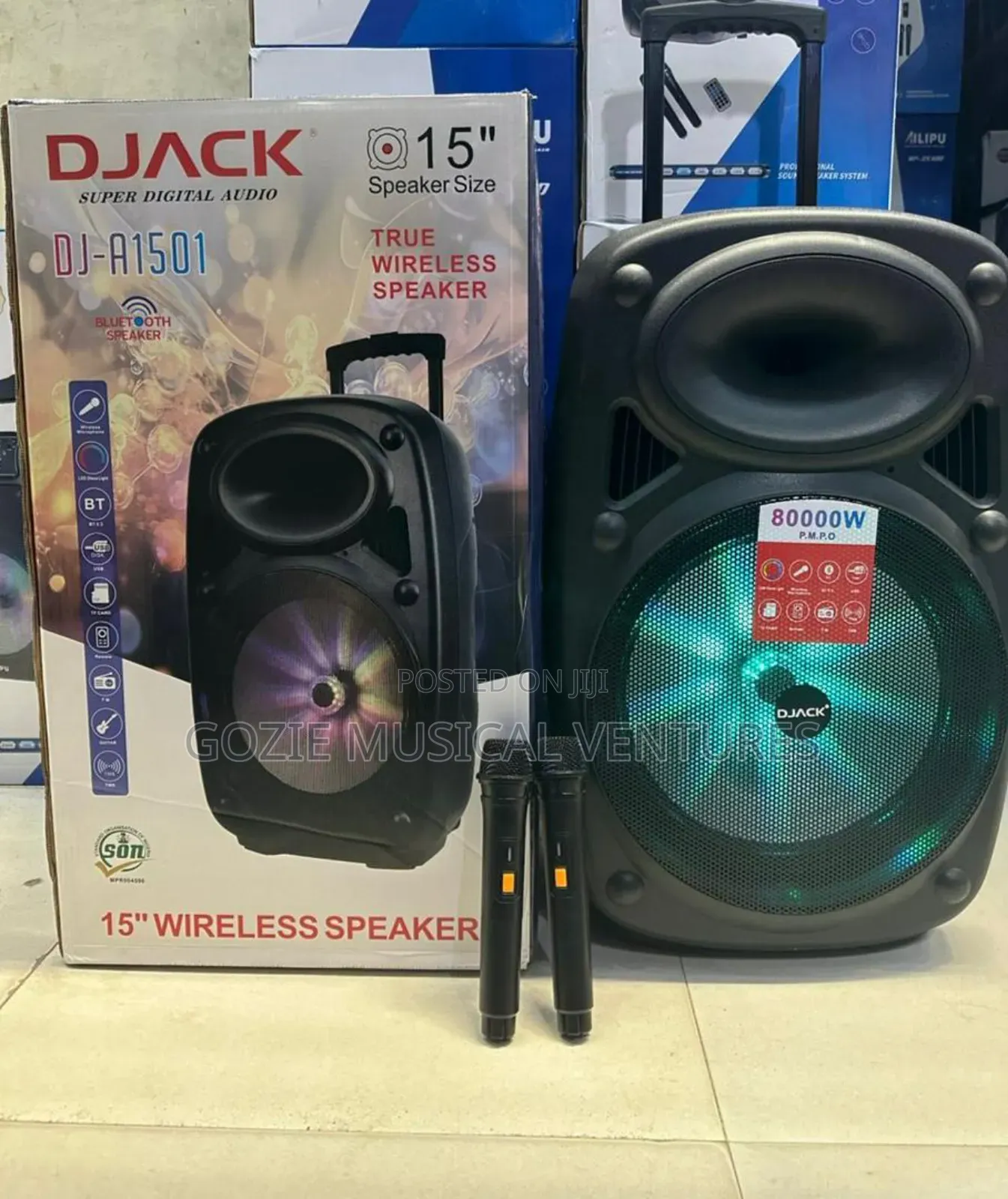 Djack Dj_a1501 Complete 80000 Watts With Two Wireless Microphone.