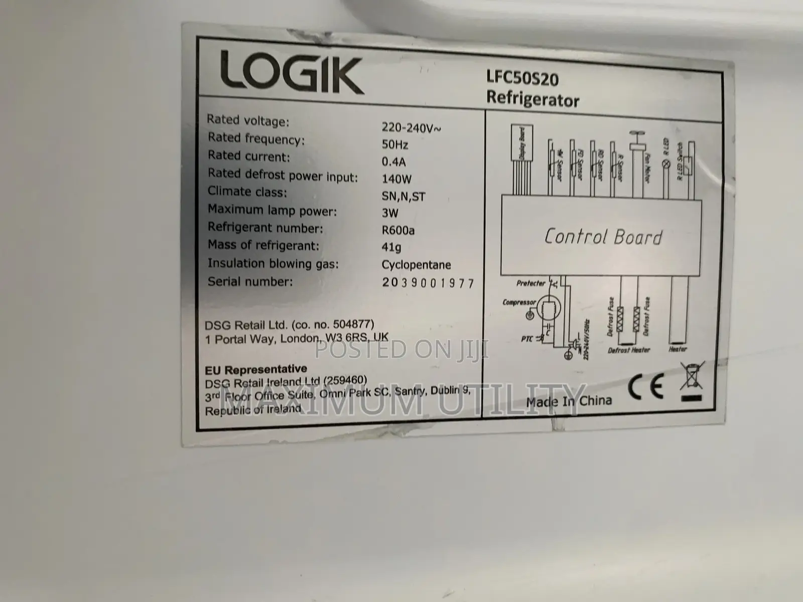 Logik Freestanding 140 Liters Refrigerator