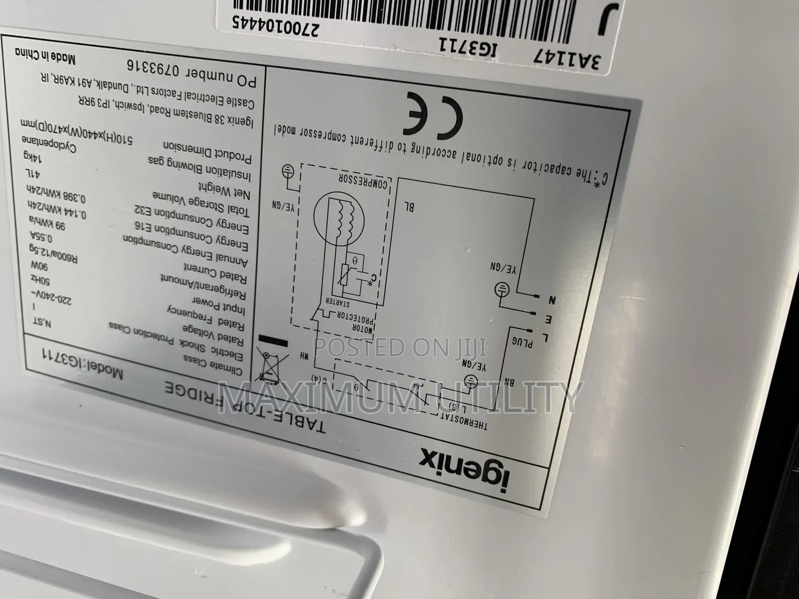 Igenix 41 Liter Bed Side Refrigerator