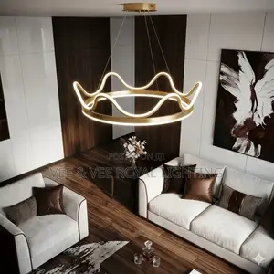 Gold Crown Chandelier - For Living Room, Master Bedroom, Hotel, Salon