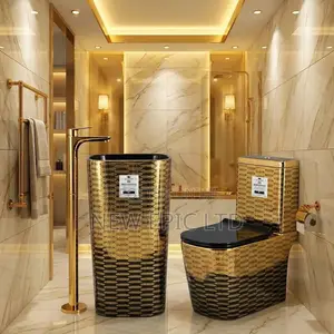 Special Gold and Black Master Toilet Seat With Standing Basin