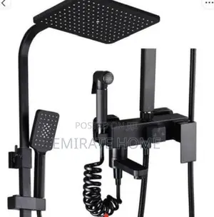 Standing Shower With Pressing Hand Shower Black