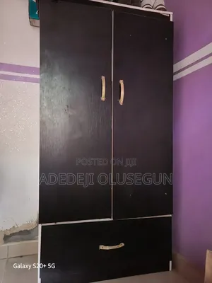 2-Door Wardrobe With Drawer - Dark Brown - Good Condition