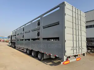 Cattle Sheep Pig Livestock Carrier Semi Trailer Hydraulic Lifting
