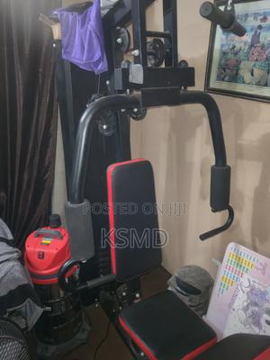 Black and Red Multi-Function Home Gym Station