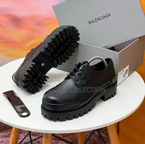 Balenciaga Tractor-Inspired Chunky Leather Derby Shoes