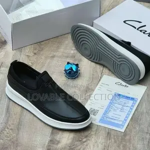 Premium Clarks Men’S Leather Platform Slip-on Loafers