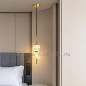 Luxury Modern 2-Globe Gold Bedside Pendant Light - Bedside Lamp