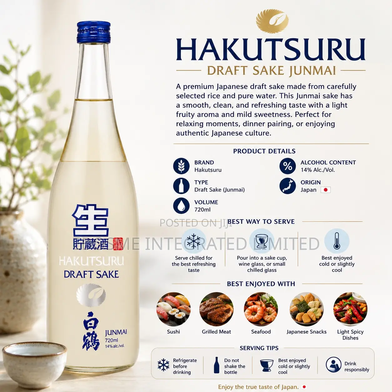 Hakutsuru Draft Sake Junmai 720ml