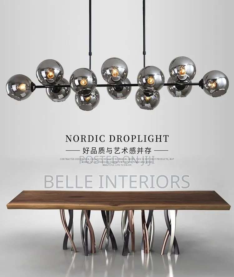 Grey Glass Led Pendant Lights For
