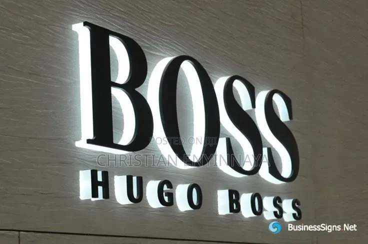 Illuminated Black and White Indoor Signage