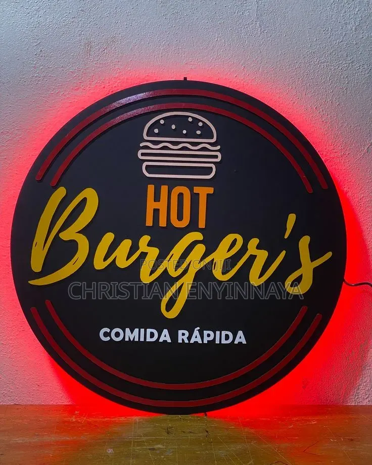 Round Black Indoor Sign