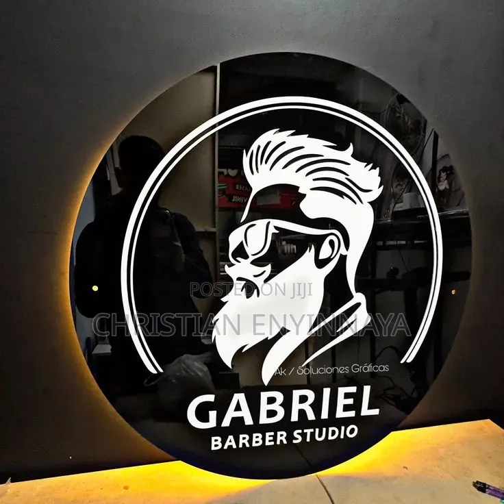 Round Black Indoor Sign