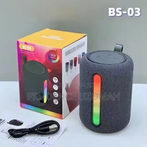 Bs-03 Wireless Bluetooth Speaker With RGB Lights| Loud Bass Portable