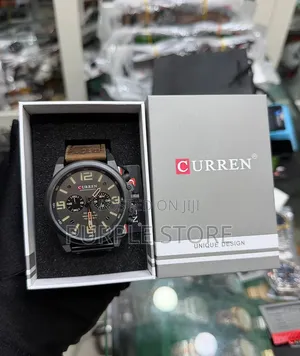 Curren Leather Functional Chronograph Water Resistant Watch for Men