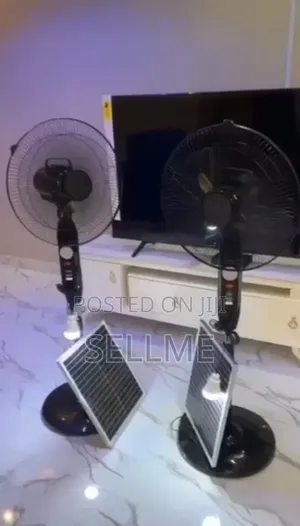 Charweek Standing Solar Rechargeable Fan With Remote Control