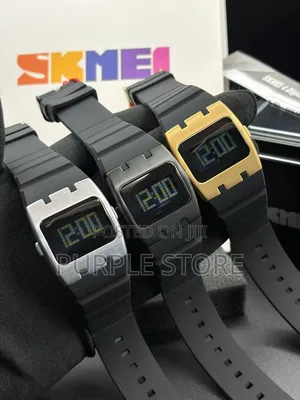 Skmei Sleek Rubber Strap Digital Display Wristwatches With Alarm
