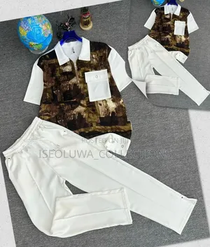 Men's Luxury Print Zip Collar 2-Piece Set