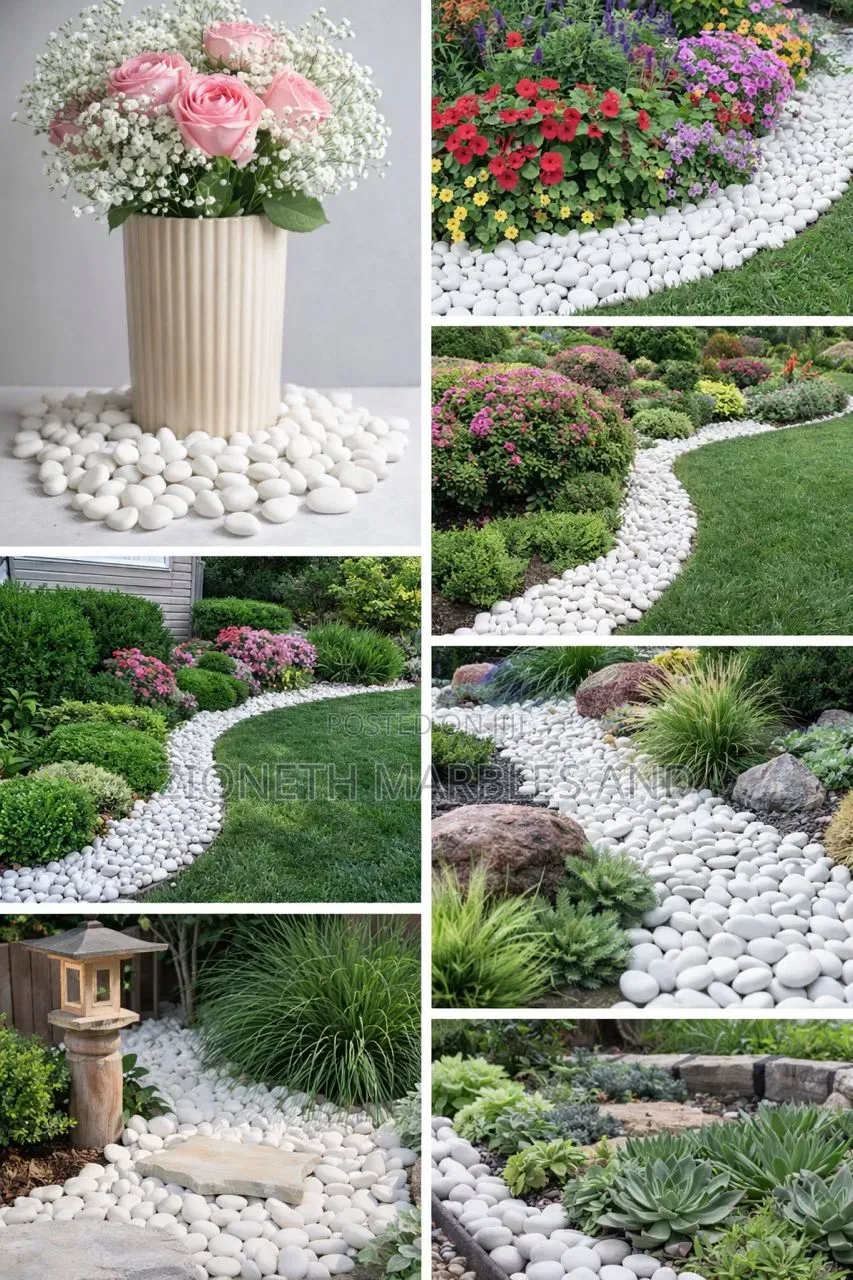Crystal White Round Pebble Stone