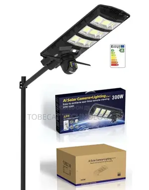 300w Solar-Powered Led Street Light and CCTV Security Camera Unit