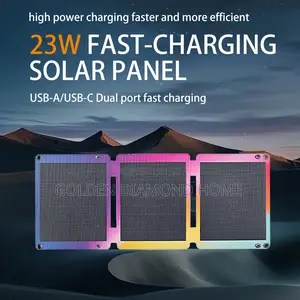 23w Portable Foldable Solar Phone Charger Dual Usb Solar Panel