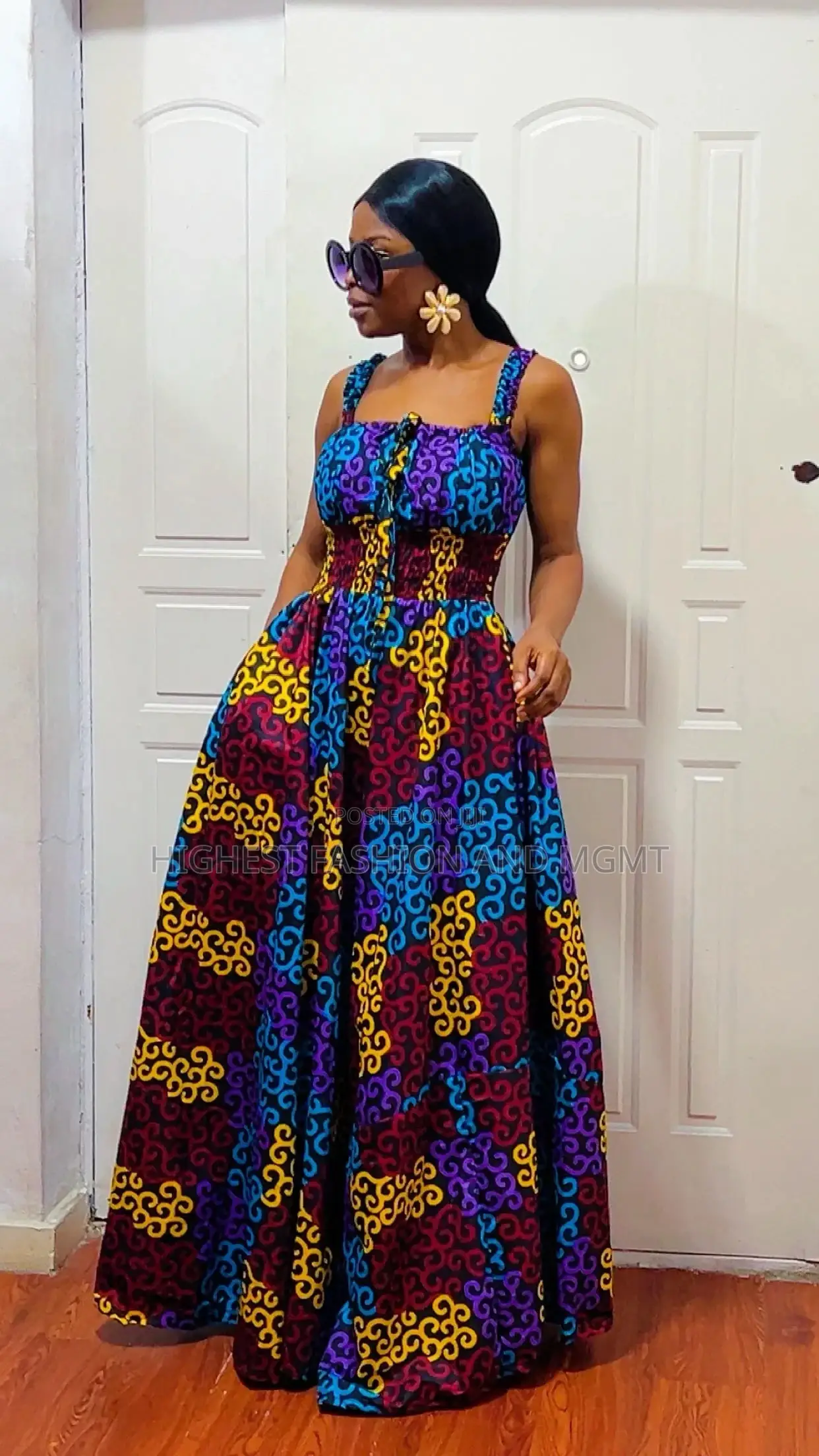 Smocked Ankara Gown - Style 433