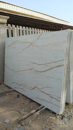 White Patterned Marble Quartz Slab