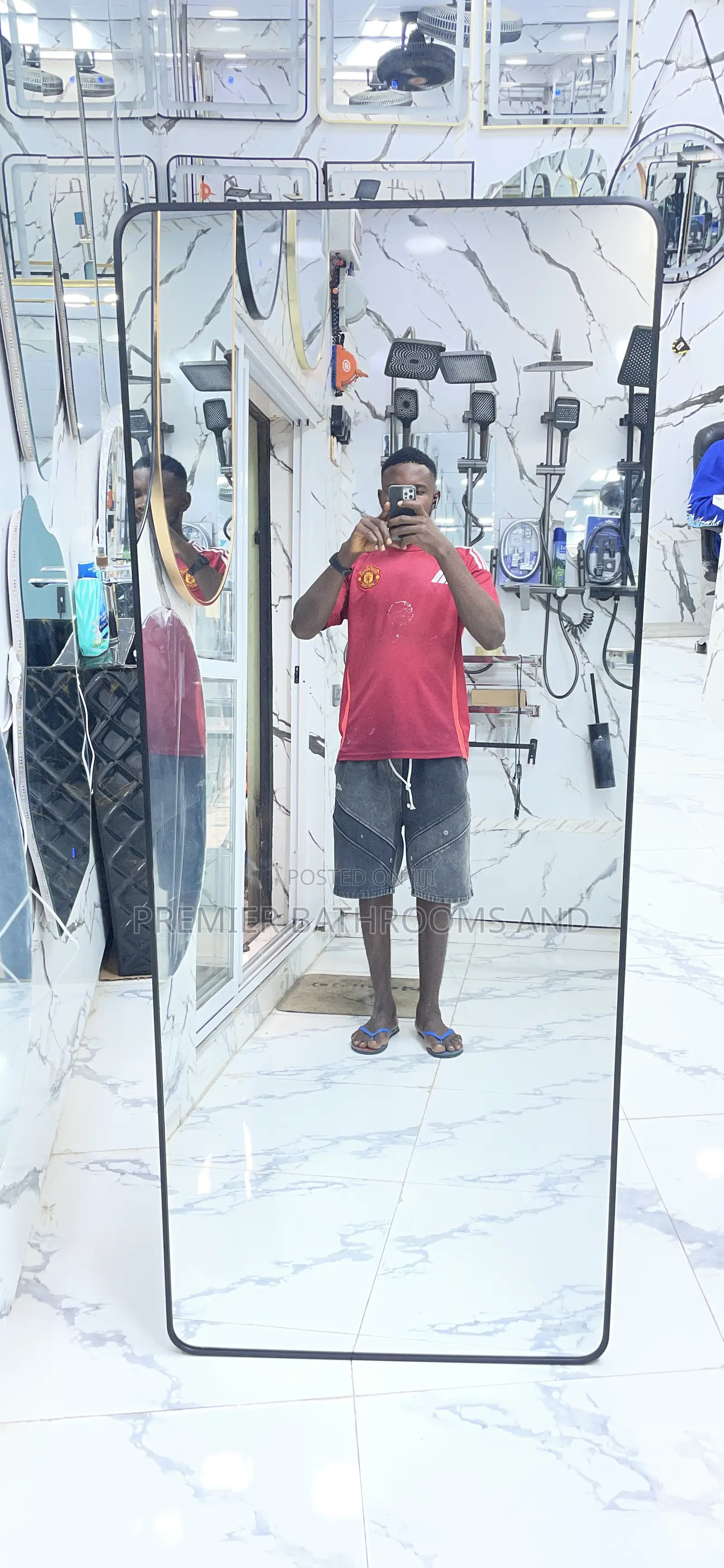 Standing Dressing Mirror Black 170x70