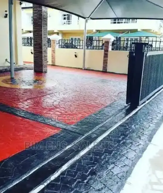 Black and Red Concrete Floor