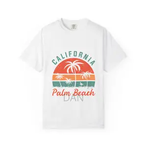 California Palm Beach T-Shirt — Retro Sunset Palm Tree Graphic