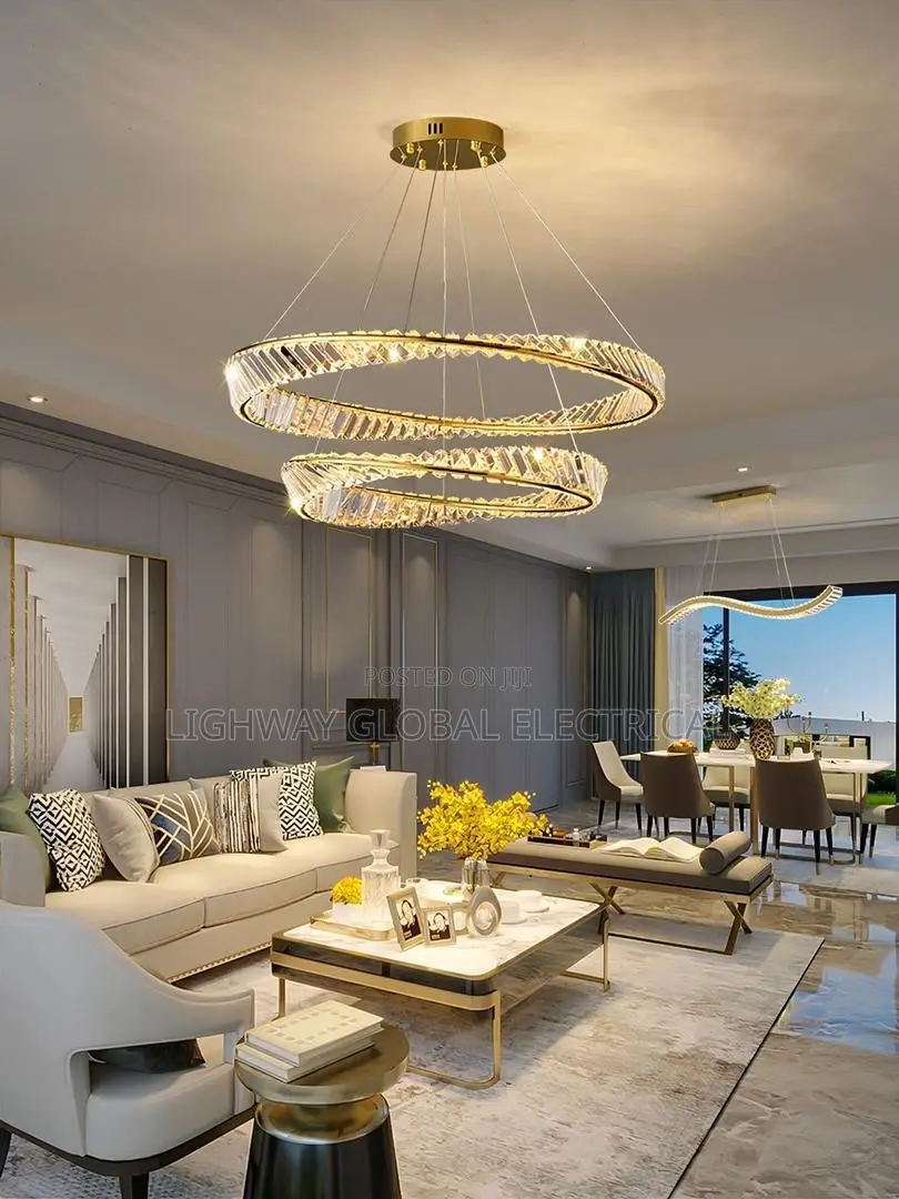 Modern Gold Crytal Circular Chandelier
