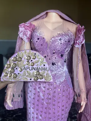 Inbuilt Peach Beaded Corset Dress