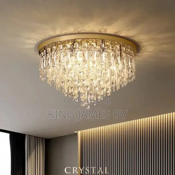 Flush Crystal Chandelier Light