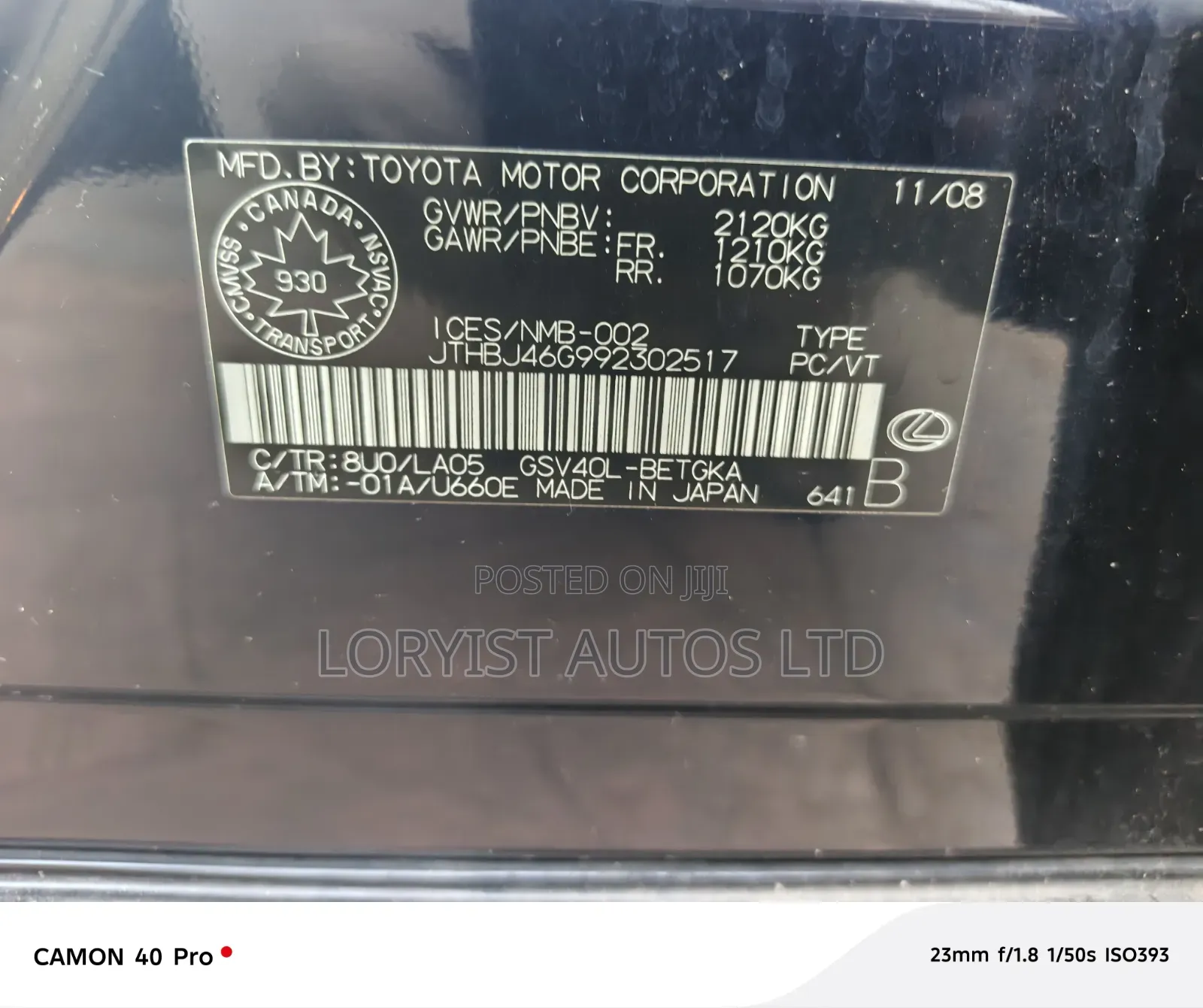 Lexus ES 350 2009 Blue