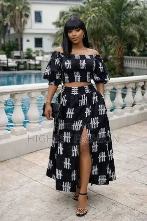 Off Shoulder Top and High Waist Skirt - Style 802