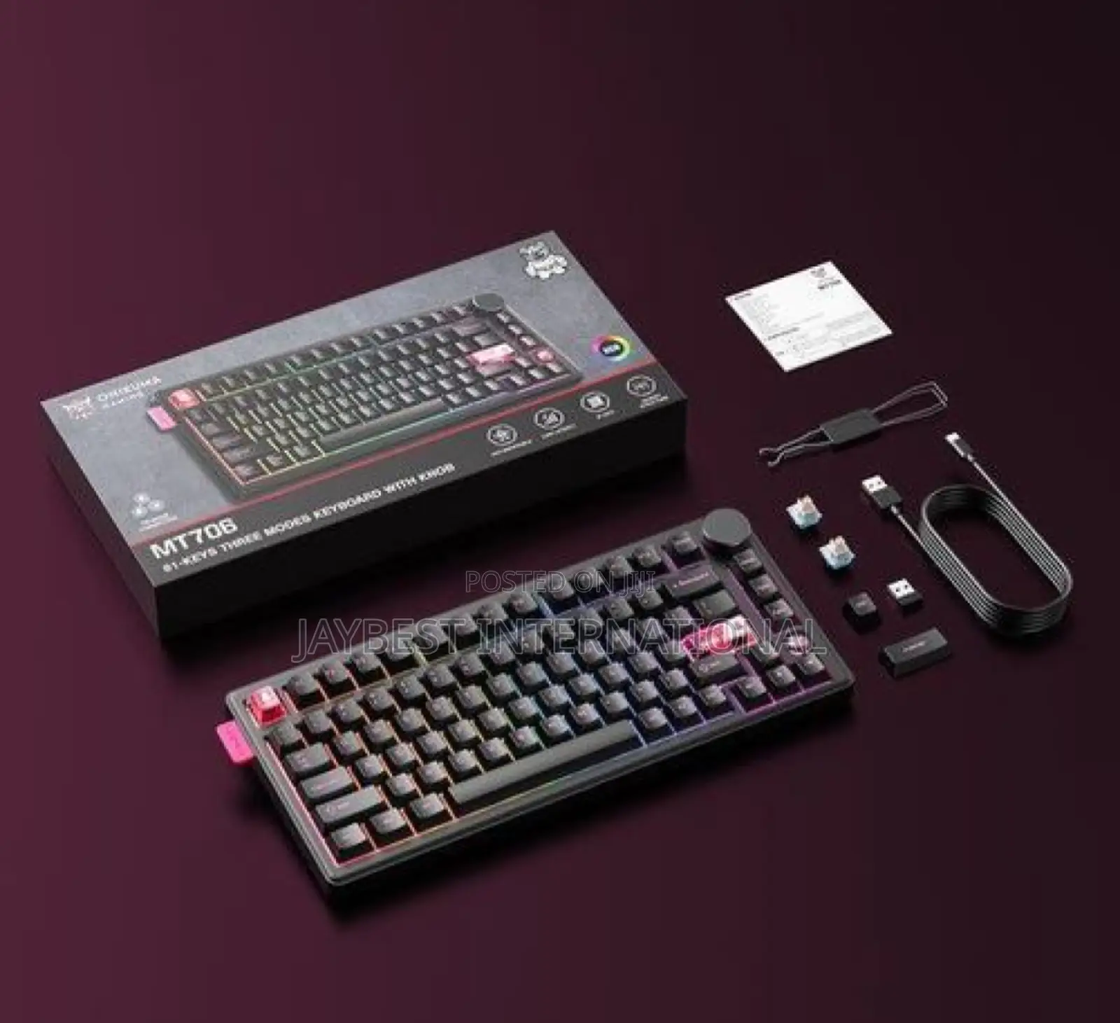 Onikuma Mt706 Tri-Mode Mechanical Keyboard / 81 Keys RGB