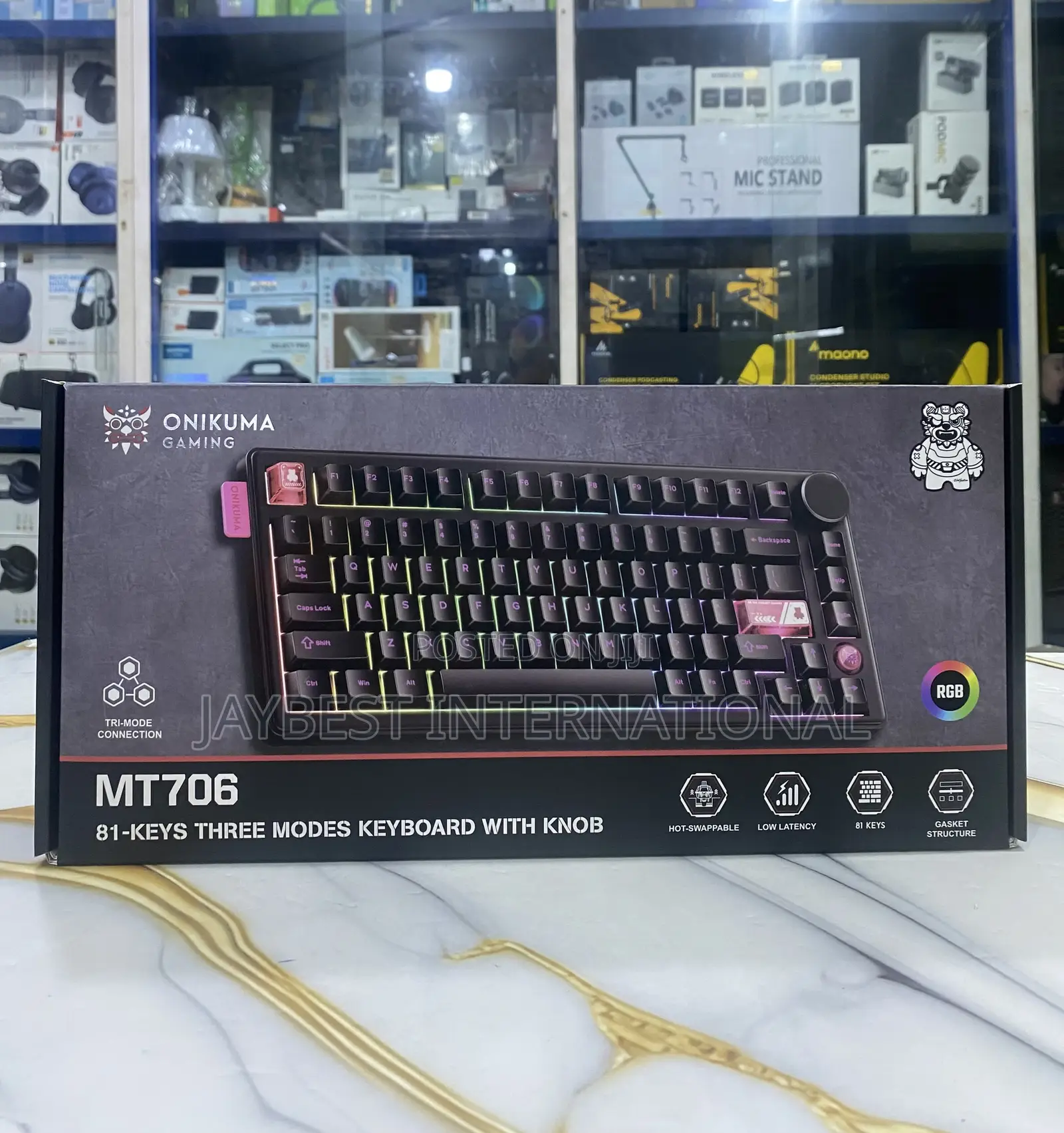 Onikuma Mt706 Tri-Mode Mechanical Keyboard / 81 Keys RGB