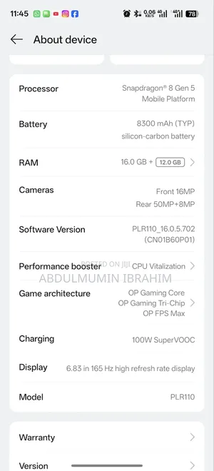 OnePlus 15 512 GB Black