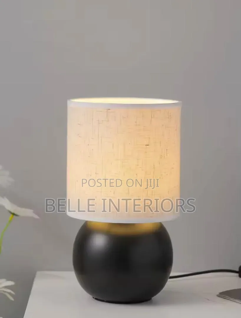 Modern Dable Lamp Glassy Ceramic Fabric Color Dimmable Pink White