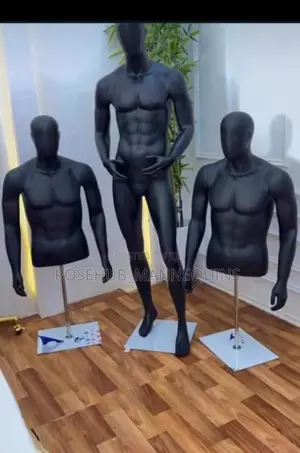 Matt Black Man Half Body and Full Body Mannequin
