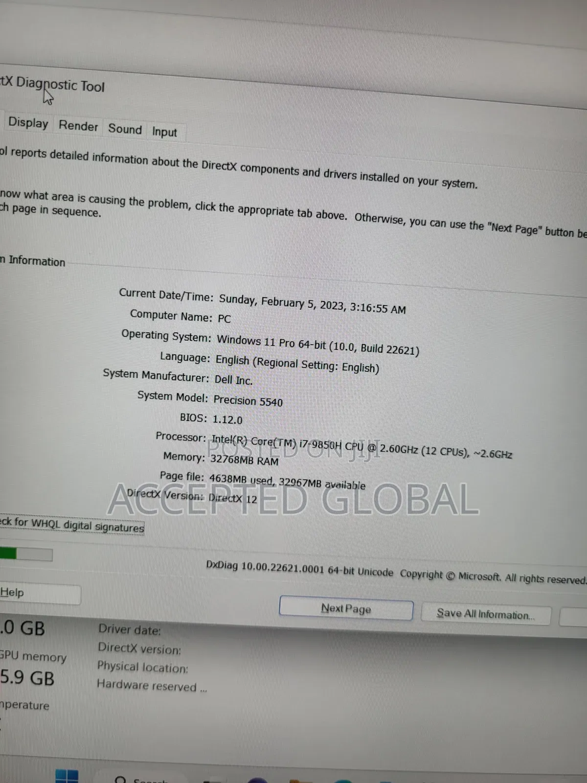 Laptop Dell Precision 5540 32GB Intel Core i7 SSD 1T