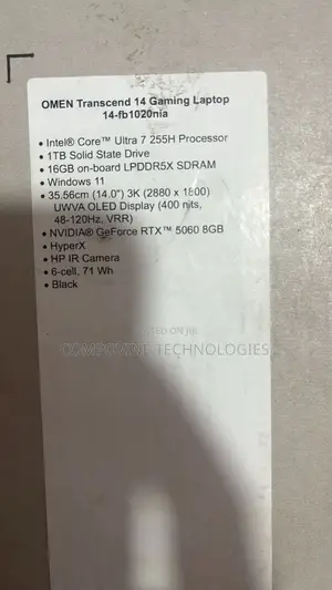 New Laptop HP Omen Transcend 14-fb0023dx 16GB Intel Core Ultra 7 SSD 1T
