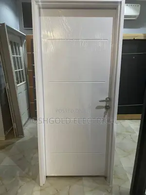 White Grooved Flush Door