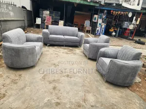 Padded Ulphostery Set of Fabric Sofa Chairs.